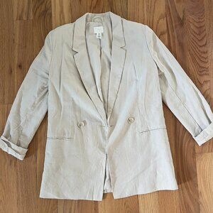 H&M - lightweight blazer - cream tan beige color - size XS